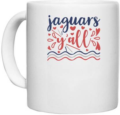 UDNAG White Ceramic Coffee / Tea 'Jaguars | jaguars y’all' Perfect for Gifting [330ml] Ceramic Coffee Mug