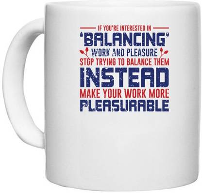 UDNAG White Ceramic Coffee / Tea 'Work and pleasure | Donalt Trump' Perfect for Gifting [330ml] Ceramic Coffee Mug