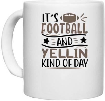 UDNAG White Ceramic Coffee / Tea 'Football | cccccccccc' Perfect for Gifting [330ml] Ceramic Coffee Mug