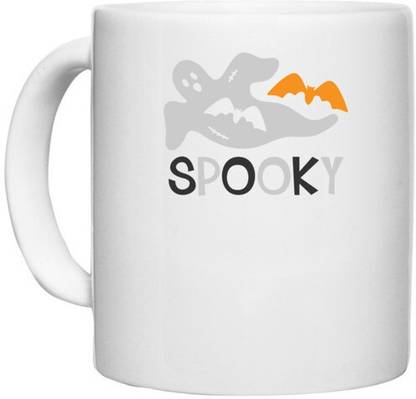 UDNAG White Ceramic Coffee / Tea 'Halloween | Spooky' Perfect for Gifting [330ml] Ceramic Coffee Mug