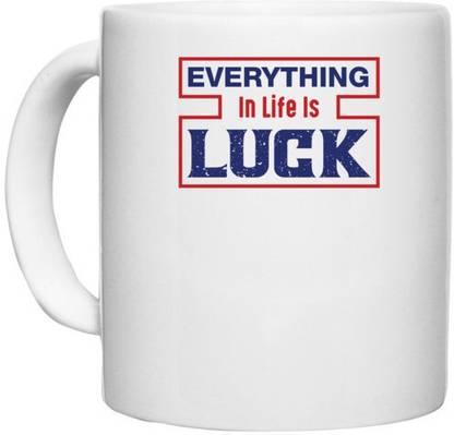UDNAG White Ceramic Coffee / Tea 'Luck | Donalt Trump' Perfect for Gifting [330ml] Ceramic Coffee Mug