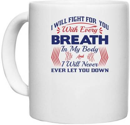 UDNAG White Ceramic Coffee / Tea 'Breath | Donalt Trump' Perfect for Gifting [330ml] Ceramic Coffee Mug