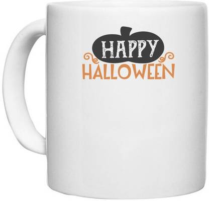 UDNAG White Ceramic Coffee / Tea 'Halloween | Happy Halloween copy' Perfect for Gifting [330ml] Ceramic Coffee Mug
