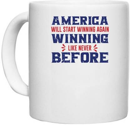 UDNAG White Ceramic Coffee / Tea 'Winning | Donalt Trump' Perfect for Gifting [330ml] Ceramic Coffee Mug