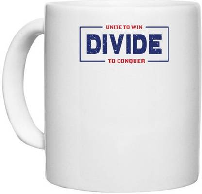 UDNAG White Ceramic Coffee / Tea 'Divide | Donalt Trump' Perfect for Gifting [330ml] Ceramic Coffee Mug