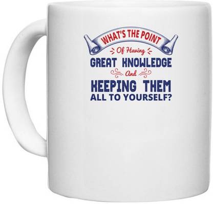 UDNAG White Ceramic Coffee / Tea 'Great knowledge | Donalt Trump' Perfect for Gifting [330ml] Ceramic Coffee Mug