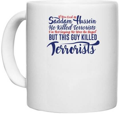 UDNAG White Ceramic Coffee / Tea 'Terrorists | Donalt Trump' Perfect for Gifting [330ml] Ceramic Coffee Mug
