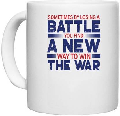 UDNAG White Ceramic Coffee / Tea 'Battle war | Donalt Trump' Perfect for Gifting [330ml] Ceramic Coffee Mug