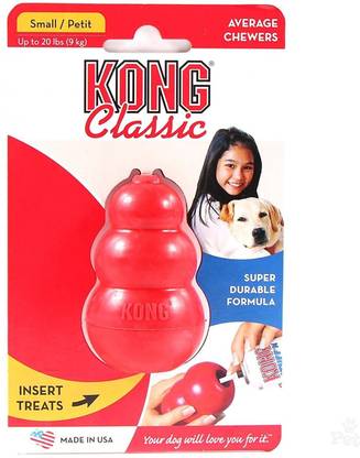 Goofy Tails Kong Classic Dog Chew Toy (Small) Rubber Treat Dispensing Toy For Dog