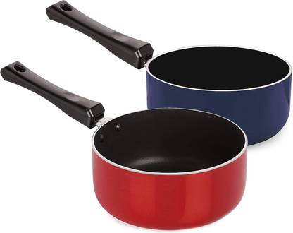 Heart Home Anodised Non Stick Tadka Pan, Spice Heating Pan, Mini Fry Pan With Handle- Pack of 2 (Multicolor)-HS40HEARTH23958 Tadka Pan 14 cm diameter 500 L capacity