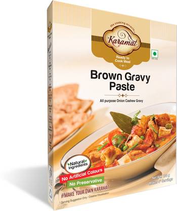 Karamat Brown Gravy Paste, (Veg, 100g Mix, Upto 4* Servings), MYO, Ready to Cook, No Preservatives & Artificial Colours, Pantry Items, Magic Masala, Chef's Art, Aromatic Powder, Sabji Masala Veg Cutlets