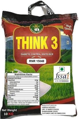 Rnr Rice THINK3 RNR 15048 LOW CARBS LOW GI RICE Sona Masoori Rice (Small Grain ...