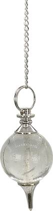 Plus Value Clear Crystal Quartz Ball Dowsing Pendulum Decorative Showpiece  -  11 cm
