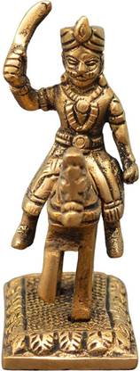 Kalarambh Brass Bhathiji Maharaj Idol for Table Decor Collectible Handicraft Art - (2.8 x1.3 x 4 Inches) Decorative Showpiece  -  10.1 cm