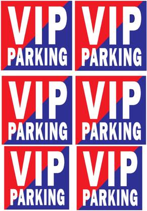 HindK 10.16 cm Vinyl Sticker Pack Of 6 ( 4×4 inch )| VIP PARKING LOGO STICKER ZONE FOR CAR & BIKE STICKER | Sticker For HOME OFFICE INSTITUTE WORKPLACE Self Adhesive Sticker