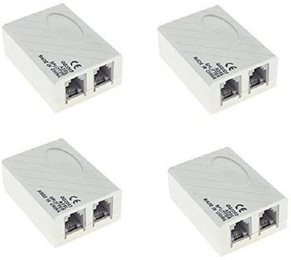 Nsinc  TV-out Cable ADSL Splitter, DSL Phone Dual Port Jack Line Splitter Filter Adapter for DSL Modem Router Fax Machine Device