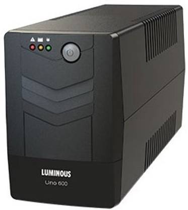 LUMINOUS Power backup 360 Watt UNO 600 230 V Line-interactive Rack-mount Model UPS with Overload Protection 3 Outlet Plugs