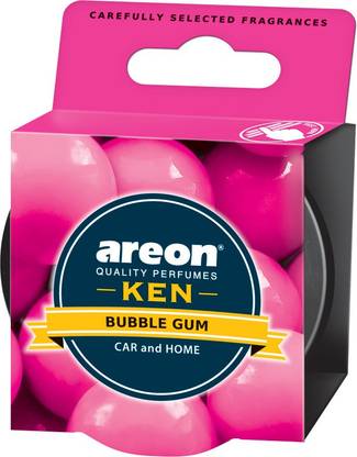 areon Bubble Gum Car Freshener Diffuser Ken Bubble Gum | Fresh Energizing Fragrance | Ultimate Combination Of Style, Versatility & Value | Eradicates Foul Odors