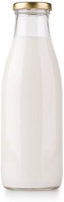 AJAY CENTER Glass Juice Bottles with golden lid Clear Containers for Juicing, Smoothies 1000 ml Bottle