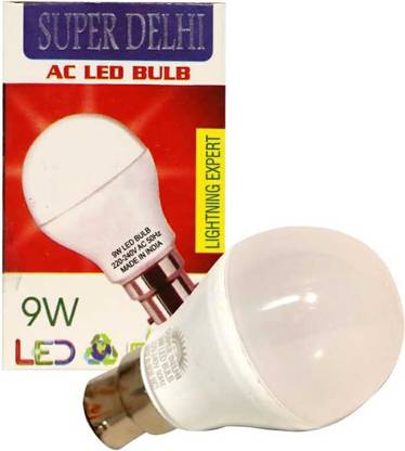 Super Delhi 9 W Basic Round B22 LED Bulb