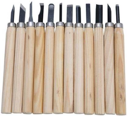 KNAFS Professionals, Carpenters as Well as Detailing Combination Chisel Set hobbyists for Basic Carving (Set of 12 pcs) Bevel Chisel Set