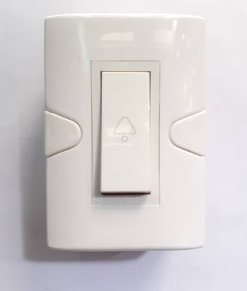 CONA MODULAR SURFACE GANG BOX WITH BELL SWITCH ( SIZE-1M ) ATTACHED | SET OF 1| 6 A One Way Electrical Switch