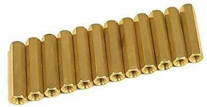 jivith M3 X 25mm Female to Female Brass Hex Threaded Pillar Standoff Spacer- 10- Pcs Electronic Components Electronic Hobby Kit
