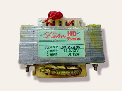 like power electronics Like Power Transformer Coil HD 12 AMP 30.0.30V/2 AMP 12.0.12V/2 AMP 0.12V, Model Type 16, Size Hight 4 inch Weight 2 incH Power Supply Electronic Hobby Kit