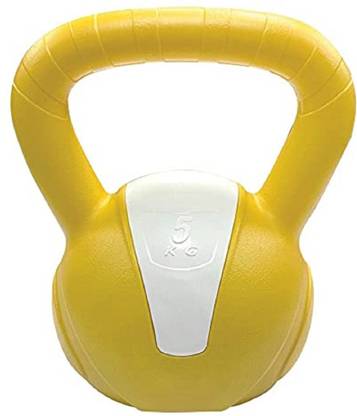 XpeeD Moulded Plastic Kettlebell for Home and Gym Workout Heavy Weight Equipment 5 KG Yellow Kettlebell
