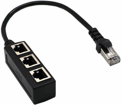 microware RJ45 Ethernet Splitter Cable, RJ45 1 Male to 3 x Female LAN Ethernet Splitter Adapter Cable Suitable Super Cat5, Cat6, Cat7 LAN Ethernet Socket Connector Adapter Wired Ethernet Lan Adapter compatible with Linux, Ubuntu, Windows