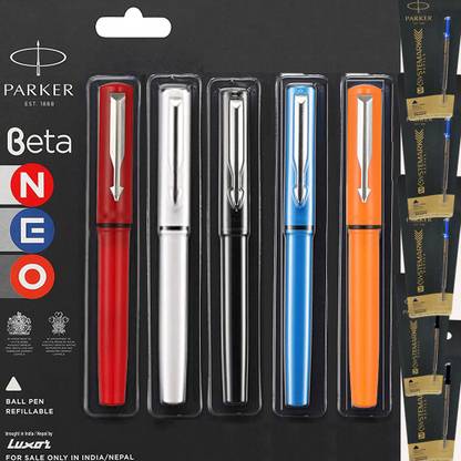 PARKER Beta Neo (Combo of 5 pen with 5 refills) Ball Pen