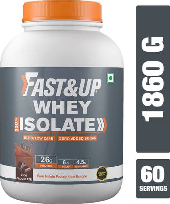 FAST&UP Whey Isolate, 26g Protein, Ultra Low Carbs, Added 6g BCAA & 4.5g Glutamine Whey Protein