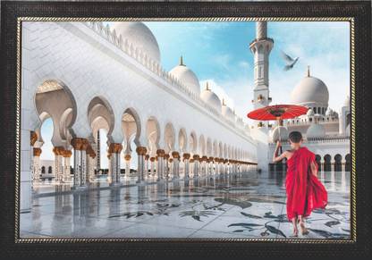 Luxmi Graphics Sheikh Zayed Grand Mosque Abu Dhabhi framed painting Religious Frame