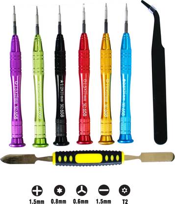 i-FiX 8in1 Professional Screwdriver Set Mobile Repairing and Opening Tool Kit For All Mobiles With 1 Curved Tweezers & Dual Opener, Precision Screwdriver Set