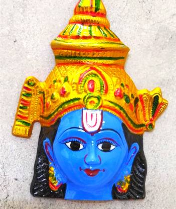 Epoojacart Vishnu Face- Maha Vishnu Face- Vishnu Idol for Pooja- Narayan Idol Decorative Showpiece  -  10 cm