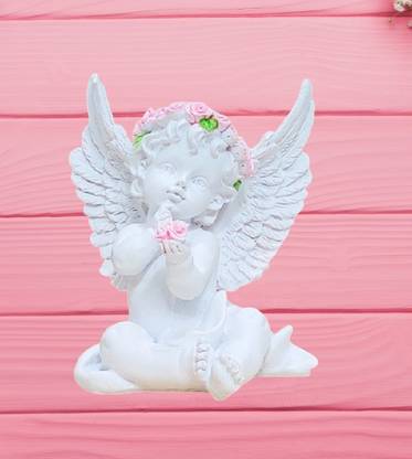 Style My Home Cute Baby Cherub Angel Miniature Statue Figurine for Miniature Garden/ Beautiful Home Decor Polyresin Showpiece Miniature Fairy Garden Figurine Decorative Showpiece  -  9 cm