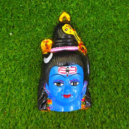 Epoojacart Shiva Face- Shiva idol- Shiv face for pooja- Mahadev face- Hara hara shankar face Decorative Showpiece  -  7.6 cm