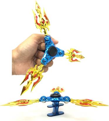 Mubco Warrior Fidget Hand Spinner Toy Playset Collatable Toys for Kids & Adults | Plastic Blades - Metal Spinner