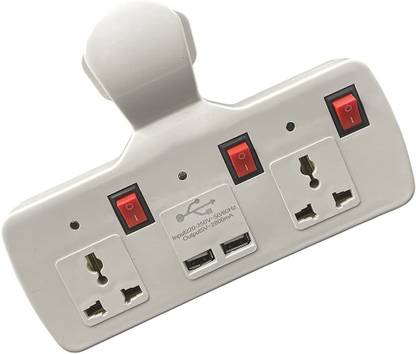 SANNO WORLD 4+3 USB Universal Multi Plug Point Compatibility Wall Socket Extension Board with Individual Switch Buttons and Fast Charging Port 4  Socket Extension Boards