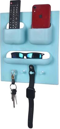 Garvil Shelf Organizer,Stick On Adhesive Wall Mounted Shelf Holder for Phone,Reading Glasses,Remote Control - Good for Home,Dorm,Bedroom,Office (Vertical Type) Plastic Toothbrush Holder