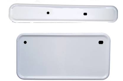 Cubeon Premium Quality Hard Metal Number Plate For Universal Bike/Scooty (WHITE) Bike Number Plate