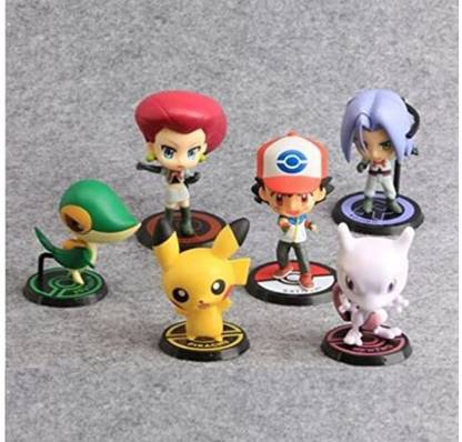 Delite New Pokemon Ash Pikachu Team 6 Cute Monsters Toy Figures Cartoon Fun
