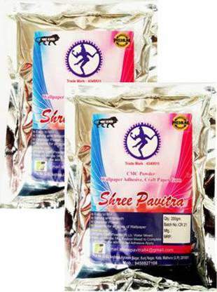Shree Pavitra CMC Powder Wallpaper Adhesive, Craft Paper Gum - Pack of 2 (Each 200 G) Adhesive (400 g) Adhesive