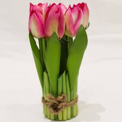Amflix Pink Tulips Artificial Flower