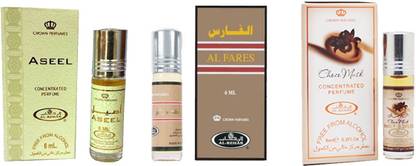 AL- REHAB Aseel, Al Fares & Choco Musk Combo Pack Floral Attar