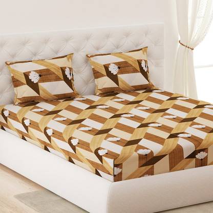 Moca by Monte Carlo Cotton Double Flat 120 TC Printed Bedsheet