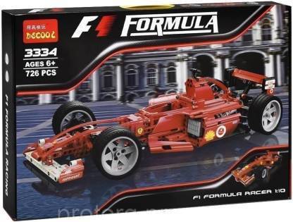 Mr. Fobu Decool 3334 Building and Construction Block Set Formula 1 Ferrari Car 1: 10 Scale 726 PC (Red)
