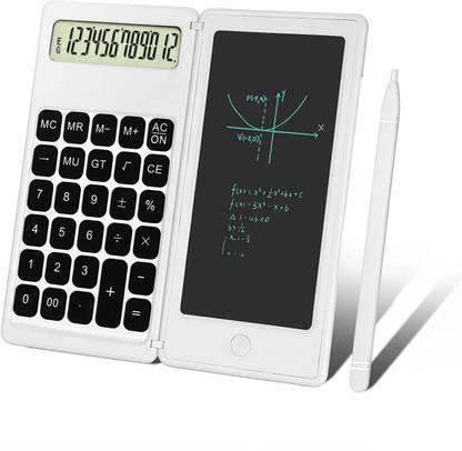 Feeling mall Calculator 12-Digit Desk Display Board Drawing Memo Pads Calculator 12-Digit Desk Display Board Drawing Memo Pads Planning Boards Calculators Writing Tablet Mute Foldable Desktop Multi-Function Basic Calculator for Office Study Doodle Pad Basic  Calculator