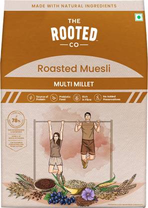 The Rooted co Roasted Muesli Breakfast Cereal - Multi Millet | Protein Rich, Healthy, No Preservatives Box