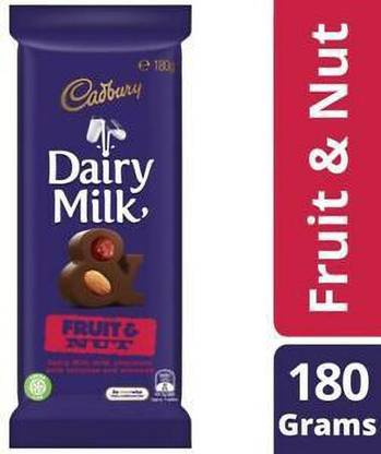 Cadbury Dairy Milk Fruit & Nut Imported 180gms Bars